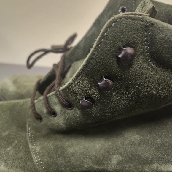 COACH Suede Lace Up Booties Military Size 6.5 - Picture 3 of 9